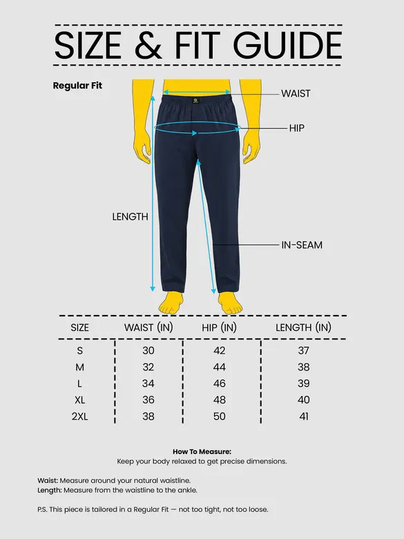 Navy Blue Regular-fit Pajamas